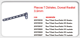 Placas T Distales, Dorsal Radial 3.5mm