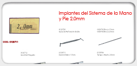Implantes del Sistema de la Mano y Pie 2.0mm