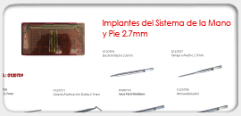 Implantes del Sistema de la Mano y Pie 2.7mm
