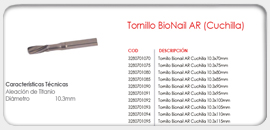 Tornillo BioNail AR (Cuchilla)