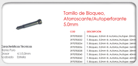 Tornillos de Bloqueo Autorroscante/Autoperforante 5.0mm