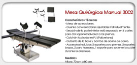 Mesa Quirúrgica Manual 3002