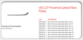 MIS LCP Proximal Lateral Tibia Plates