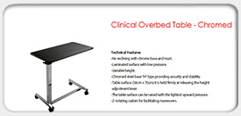 Clinical Overbed Table - Chromed