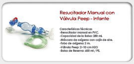 Resucitador Manual con Válvula Peep Infante