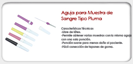 Aguja para Muestra de Sangre  Tipo Pluma