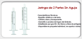 Jeringa de 2 Partes Sin Aguja