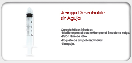 Jeringa Desechable sin Aguja