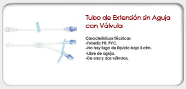 Tubo de Extensión sin Aguja con Válvula