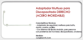 Adaptador Multiuso para Discapacitado Derecho (ACERO INOXIDABLE)