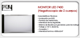 Monitor Led 7400 Negatoscopio De 2 Cuerpos