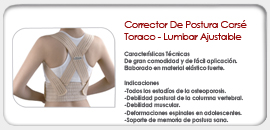 Corrector de Postura Corsé  Toraco - Lumbar Ajustable