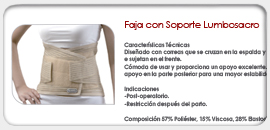 Faja con Soporte Lumbosacro