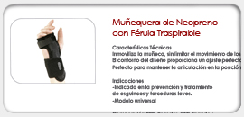 Muñequera Neopreno con Férula Traspirable