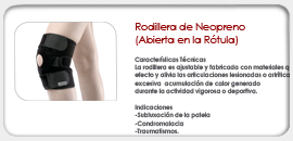 Rodillera de Neopreno Abierta en la Rótula 