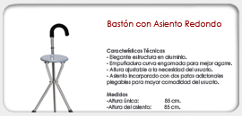 Bastón con asiento redondo