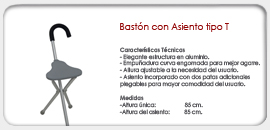 Bastón con asiento tipo T