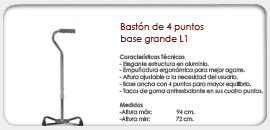 Bastón de 4 puntos base grande L1