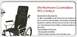 Silla Reclinable Cuadrapléjica TIPO CAMILLA